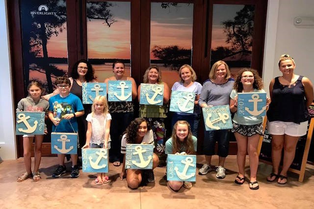 Group of Riverlights residents getting together for painting party