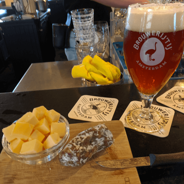 Table with German beer and food