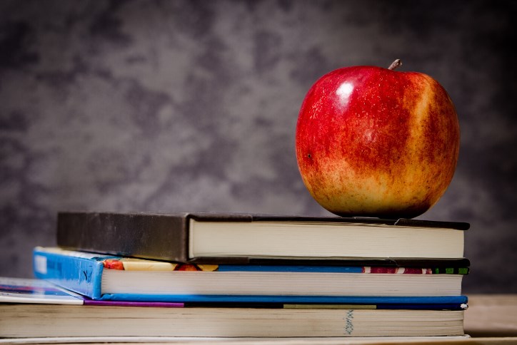 books and apples