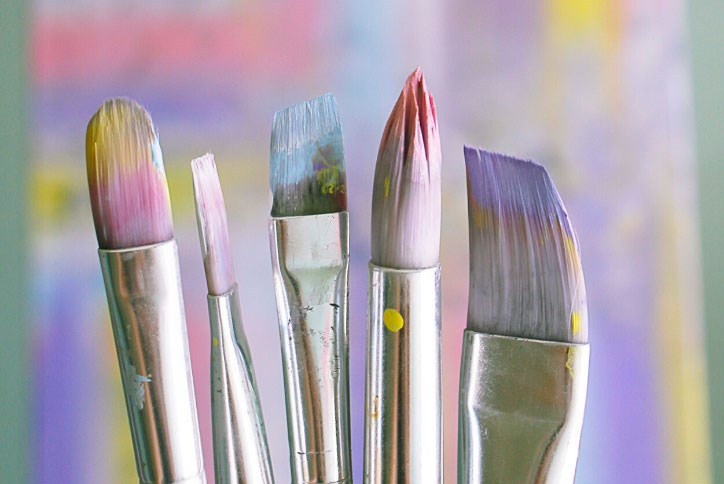 paintbrushes in watercolor.