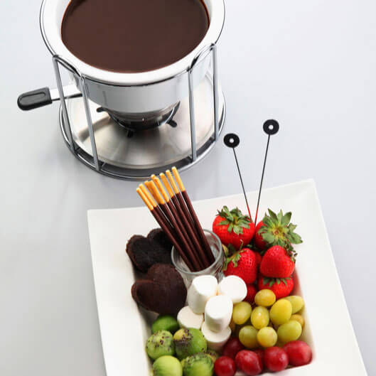 Chocolate and fruit fondue