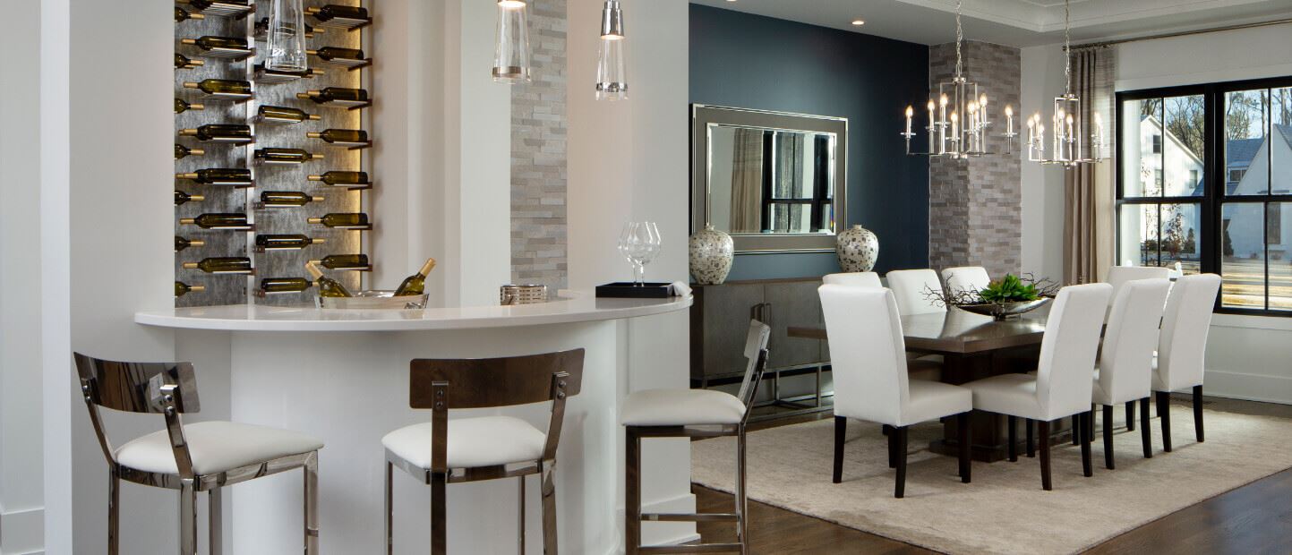 Dining area with wine bar.