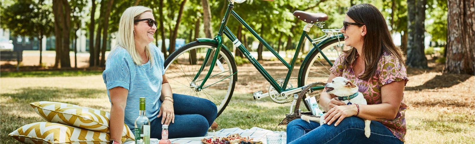 Women enjoying a picnic in a park amenity in Riverlights.