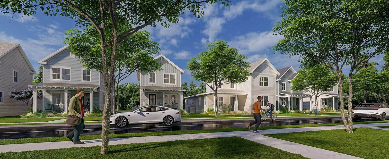 Streetscape rendering of New Leaf Builders new home construction in Wilmington NC.