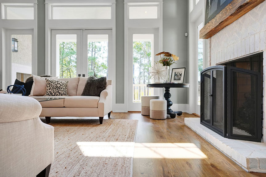 Fireplace of Thom's Creek River House, Riverlights.