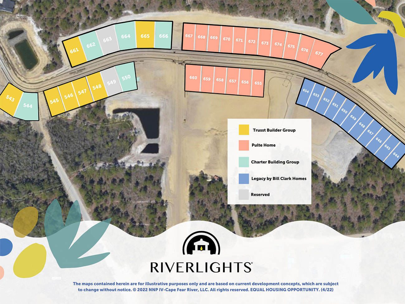 Aerial view of new phase lots in Riverlights