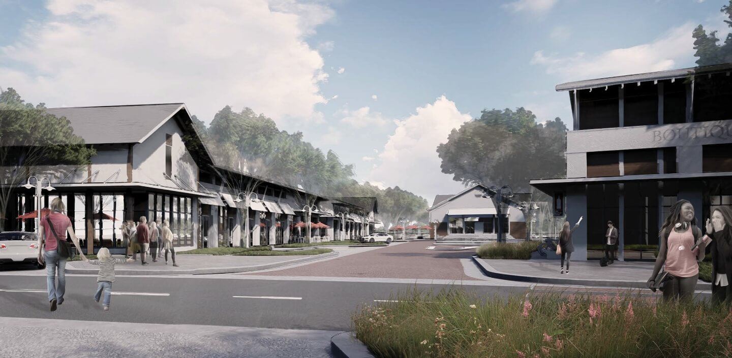 Rendering of 7Bridge commercial area in Riverlights