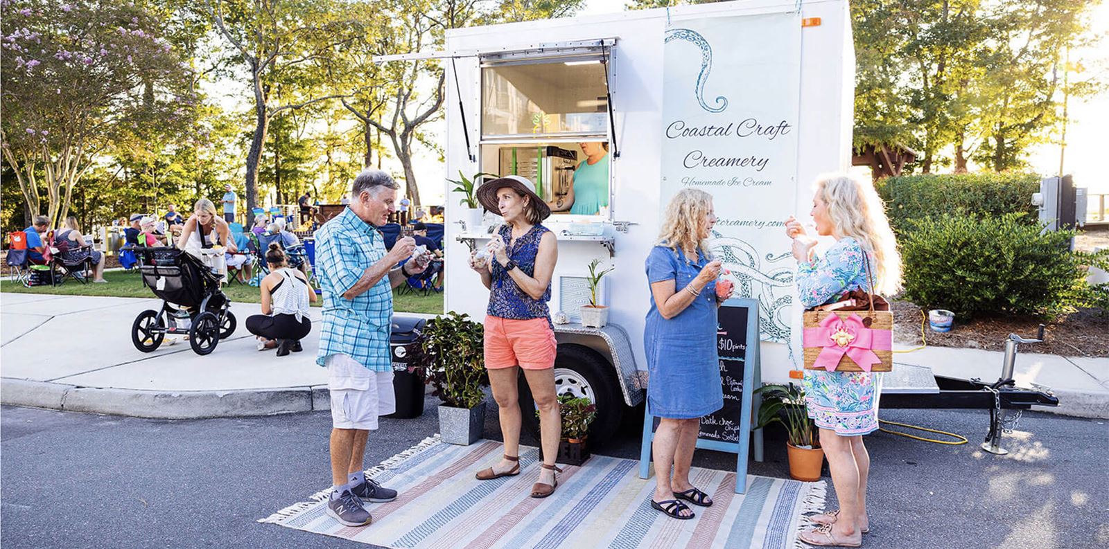 Ice cream truck at outdoor event in Riverlights