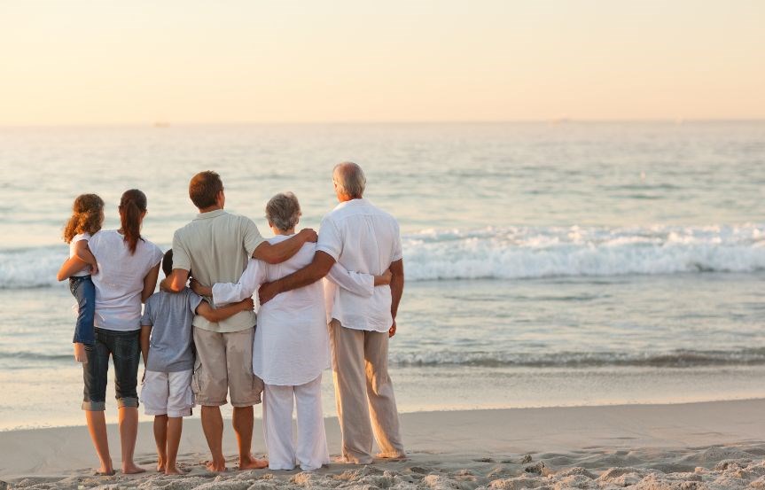 Family at the beach